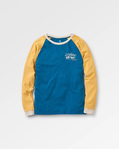 Riser Recycled Cotton Long Sleeve T-Shirt - Blue Coral