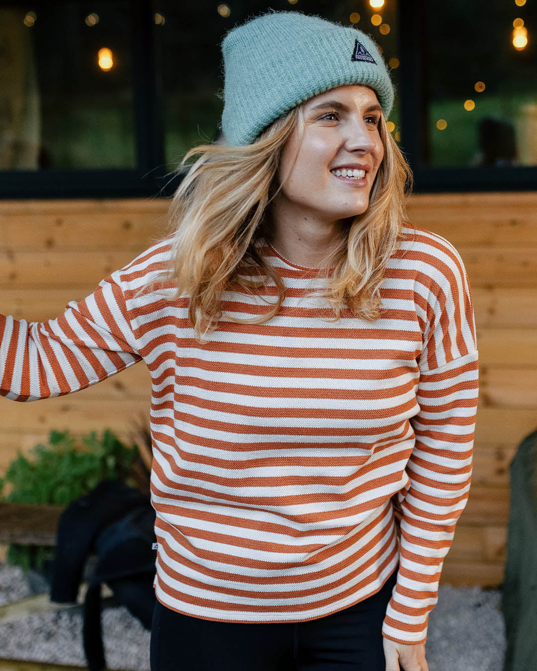 Panorama Striped Long Sleeve T-Shirt - Glazed Ginger