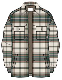 Freestyle Sherpa-Lined Shirt Jacket - Birch/Rain Forest Check