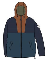 Flynn Recycled Insulated Jacket - Rich Navy/ Burnt Orange