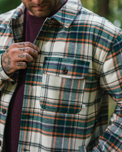 Freestyle Sherpa-Lined Shirt Jacket - Birch/Rain Forest Check