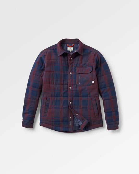 Taranaki Quilted Shirt Jacket - Deep Plum/Deep Navy Check